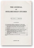 The Journal of Byelorussian Studies, Vol. VI, No. 1 - Year XXI