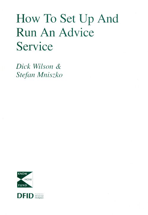 How To Set Up And Run An Advice Service