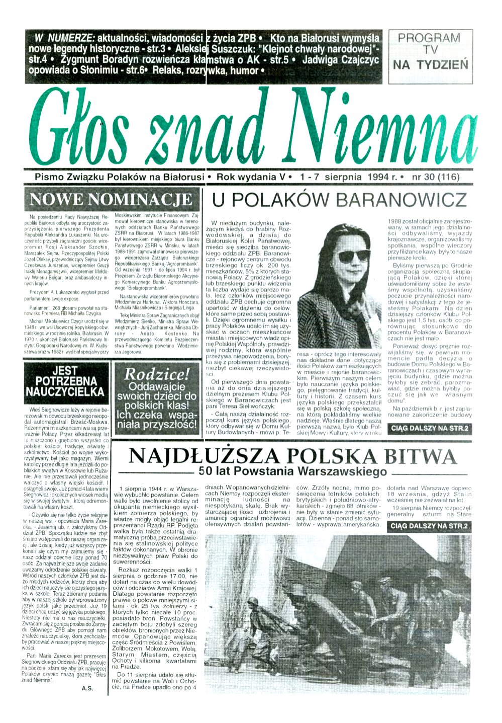 Głos znad Niemna 30 (116) 1994