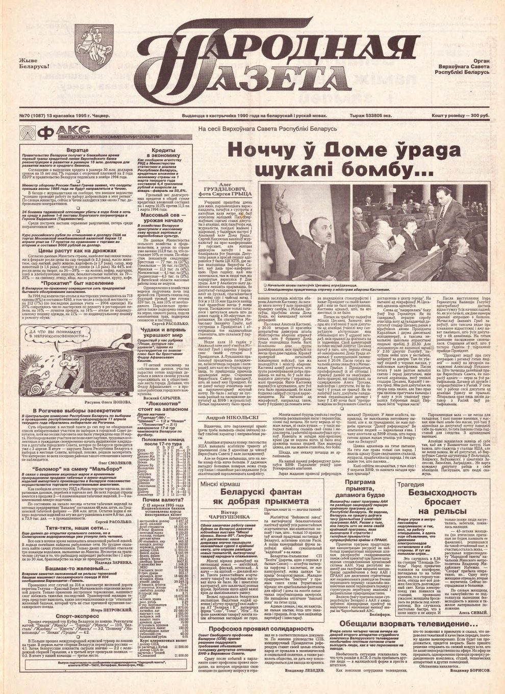 Народная газета 70 (1087) 1995