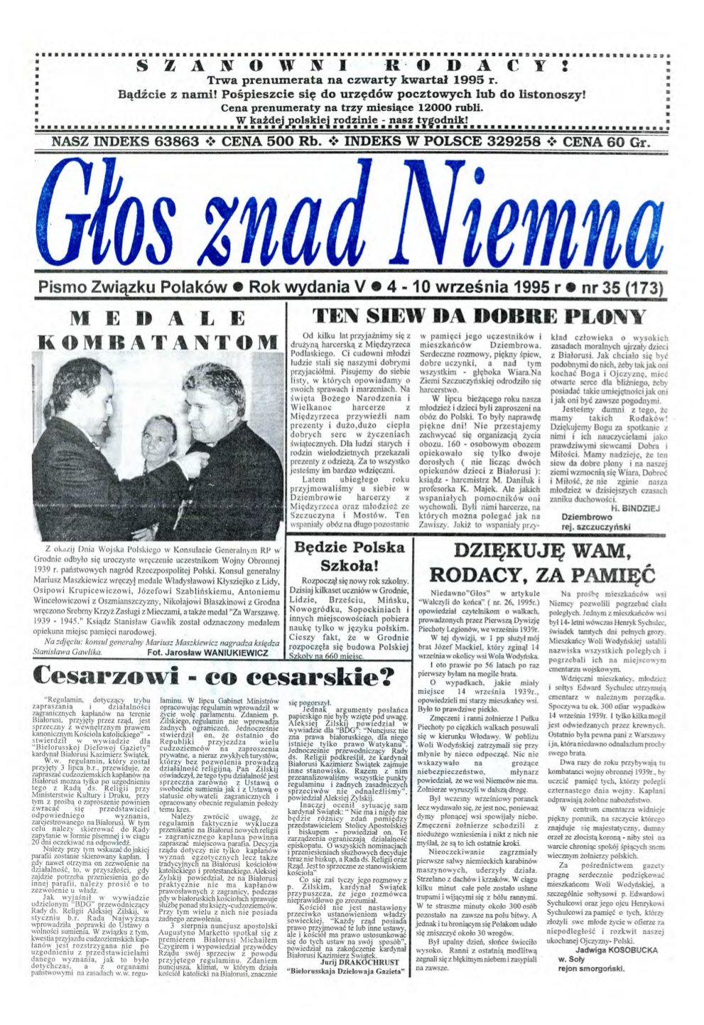 Głos znad Niemna 35 (173) 1995