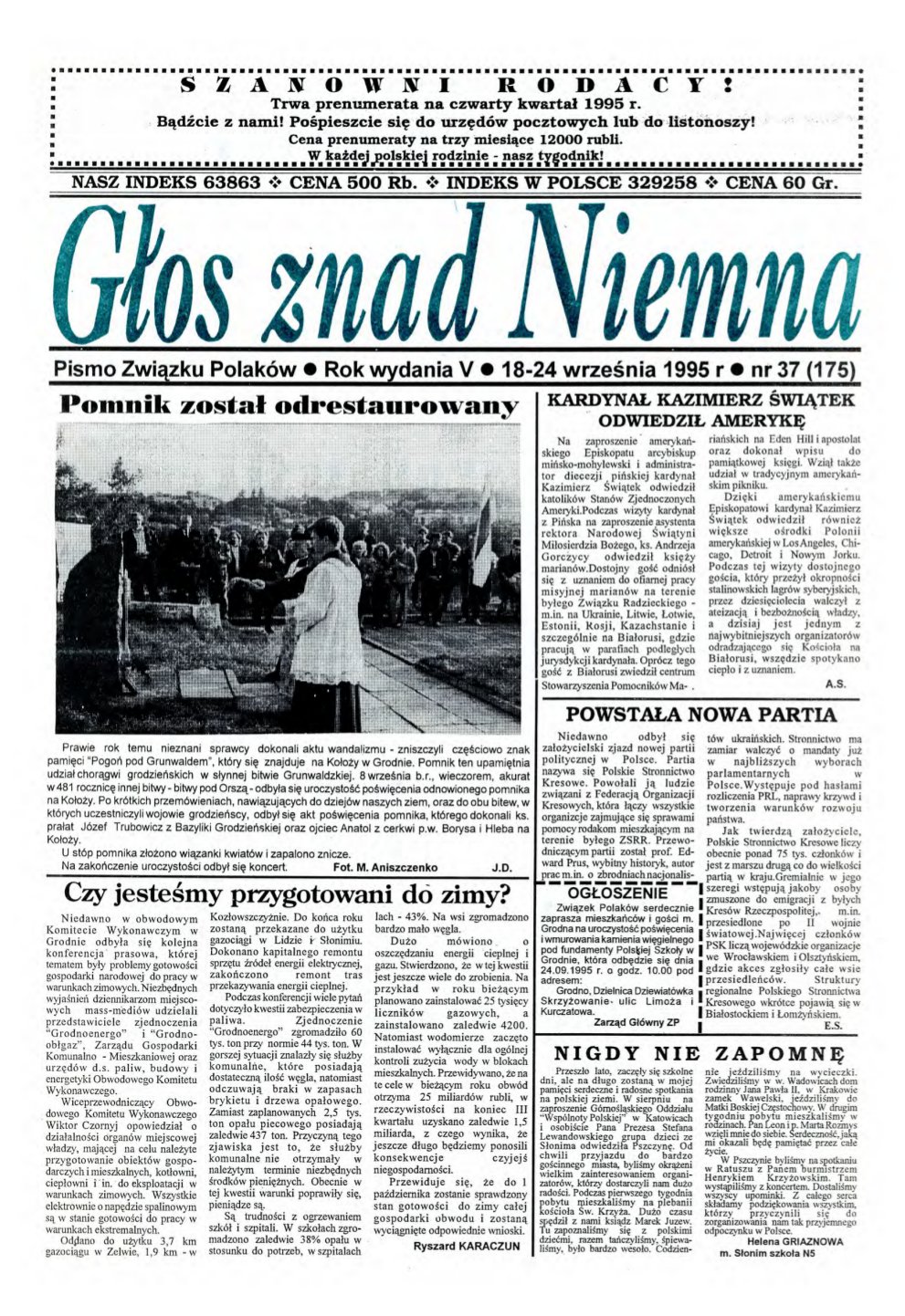 Głos znad Niemna 37 (175) 1995