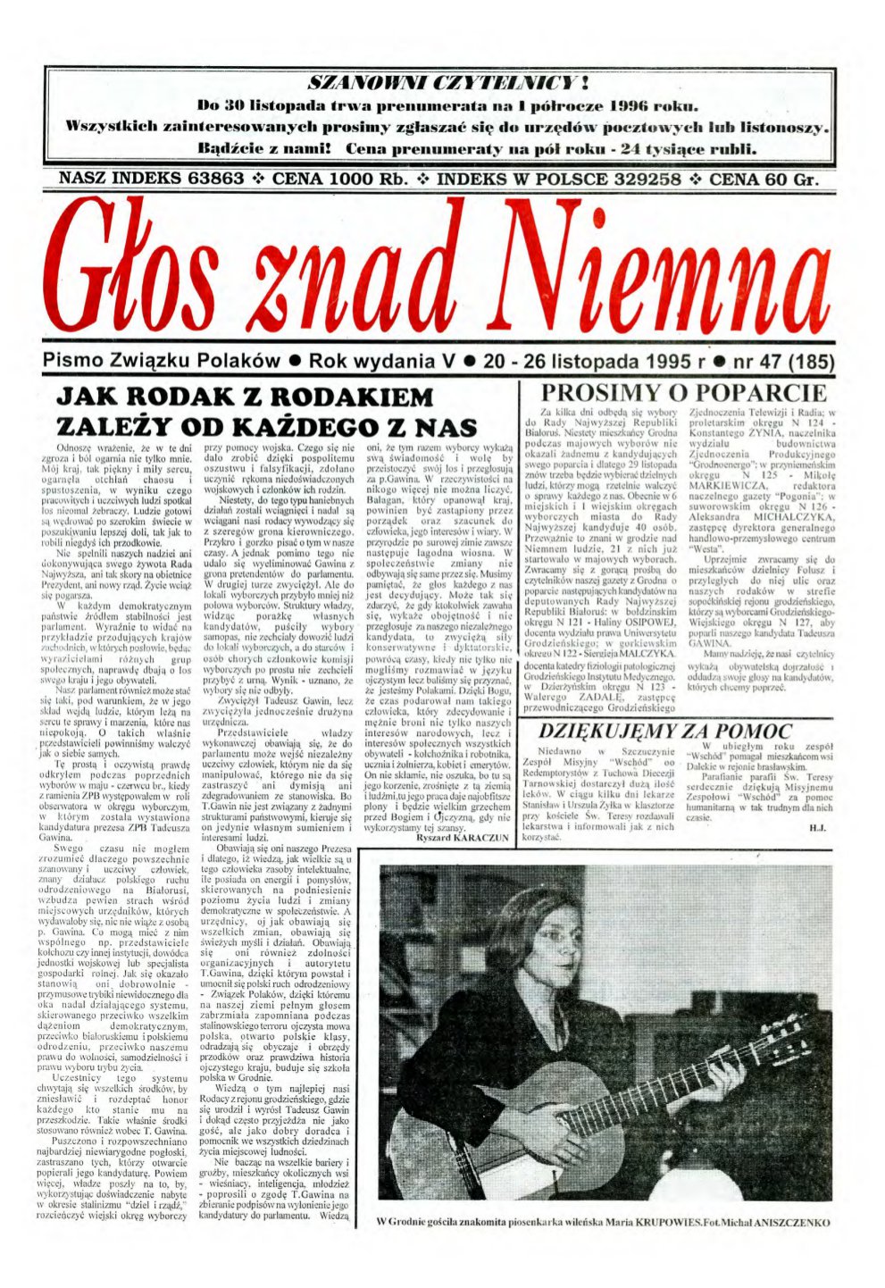 Głos znad Niemna 47 (185) 1995