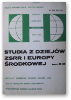 Studia z dziejów ZSRR i Europy Środkowej, XIX
