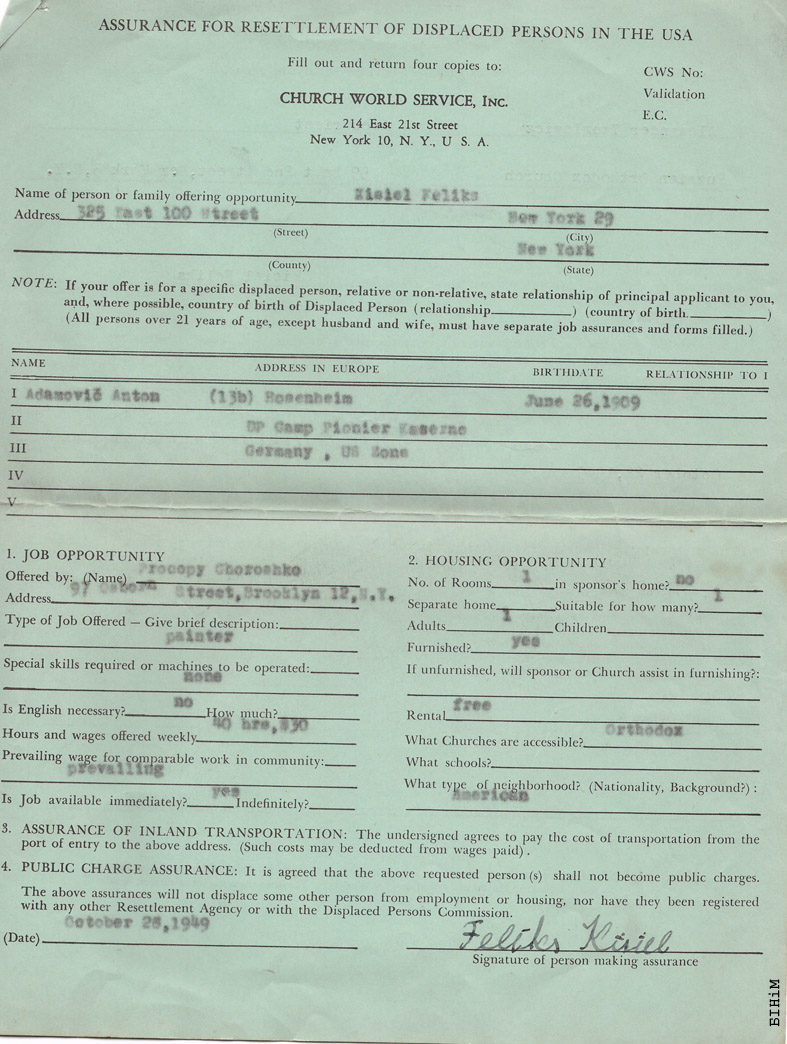 Ашуранс для прыезду ў ЗША